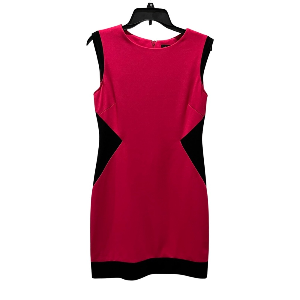Tahari pink and black dress.